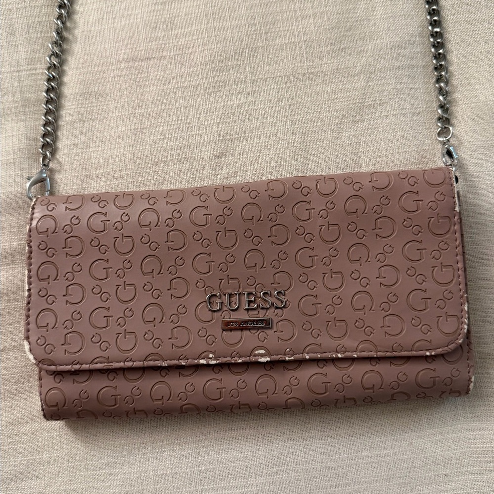 Guess Women's Brown Logo Clutch